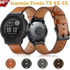 Cinturino orologio QuickFit in pelle per Garmin Fenix 3HR 6 6X 5 5X Plus 7 7X cinturino solare