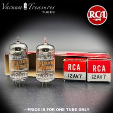 12AV7 RCA NOS NIB 💎 AMPLITREX Tested & Balanced Tube Black Plates Halo Getter