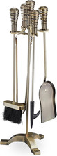 Set Attrezzi Da Camino, 5 Accessori Con Attizzatoio, Paletta, Scopino, Pinza E S