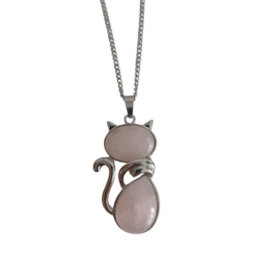 Collana gatto quarzo rosa - collana,