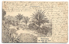 CARTOLINA DI IMPERIA ,SANREMO - UN SALUTO DAL PAESE DEI FIORI  viaggiata 1913