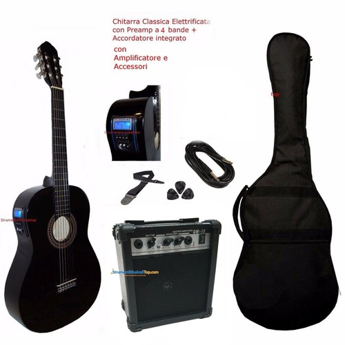 Chitarra classica nera 4 - chitarra,