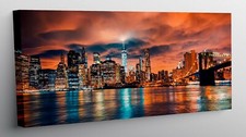 QUADRO MODERNO STAMPA SU TELA QUADRI MODERNI MANHATTAN NEW YORK TRAMONTO  T325