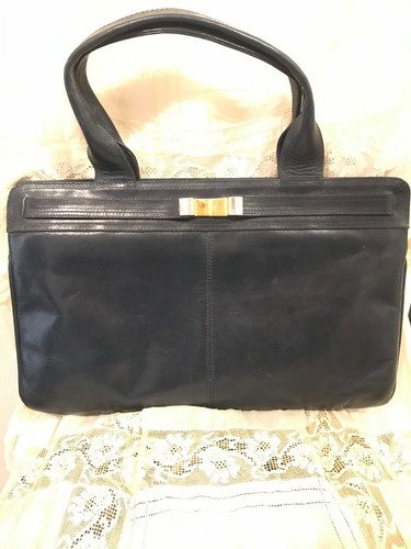Borsa mano blu pelle - blu,