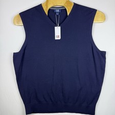 Cutter & Buck Lakemont maglione uomo scollo V gilet liberty blu navy XL nuovo