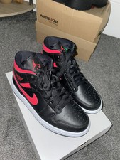 Womens Jordan 1 Mid Black/siren Red Brand New Unworn Size 5
