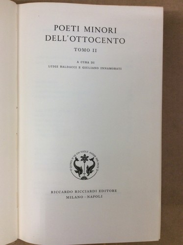 Libro poeti minori - libro,