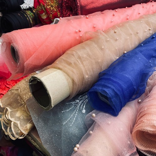 Morbido tulle rete perline - rete,