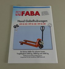 Depliant / Brochure FABA Carrello Elevatore Manuale HY-G 23 / HY-G 30 / HY-G 50
