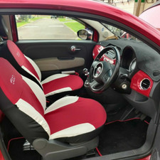 kit Coprisedili +Tappeti Moquette Anteriori e Posteriori- Fiat 500  dal2007 2015