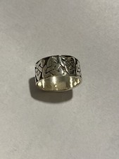 Anello Cris Celtico Argento Sterling 925,fascia larga 10mm,diametro 17,2mm,n.54
