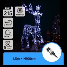 RENNA NATALIZIA LUMINOSA LED ESTERNO IP44 FREDDA ICE 3D NATALE 100Cm AIGOSTAR