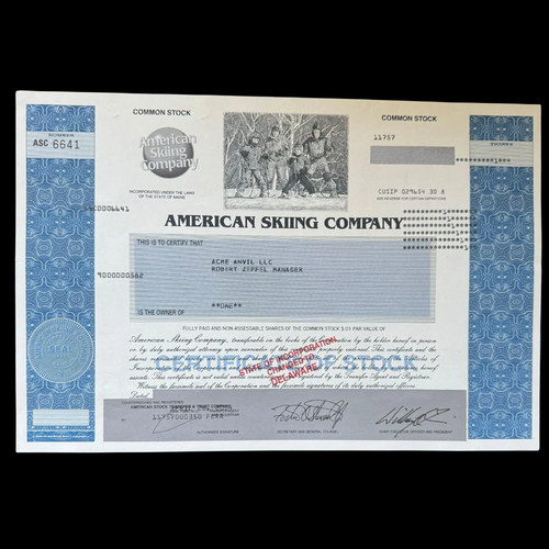 Certificato stock american - certificato,