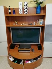 Porta tv ciliegio mobile basso soggiorno stondato con 2 cassettoni