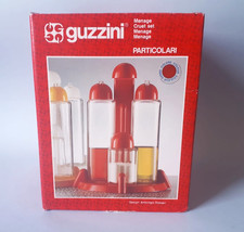 Set oliera Menage Guzzini rosso Vintage '80 design Ambrogio Rossari con scatola