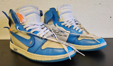 Scarpe NIKE AIR JORDAN 1 OFF WHITE alte blu N° 41 EU retro 7 UK Oregon