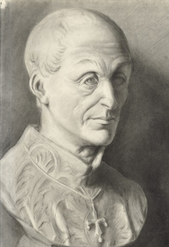Busto scolpito religioso - d'un,