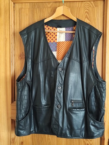 Gilet vera pelle nero - pelle,