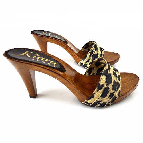 Zoccoli donna alti leopardato - alti,