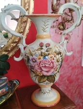 Grande Anfora Vaso Ceramica Smaltata Bassano 45 Cm