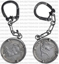 02740] PORTACHIAVI D'ARGENTO CON  500 LIRE D'ARGENTO 1961 UNITA D'ITALIA