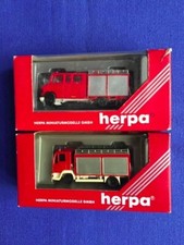 Herpa 1/87 lotto 2 modellini camion vigili del fuoco da collezione e per diorami