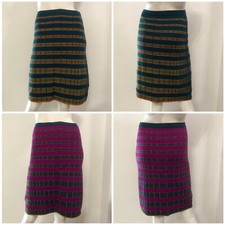 Gonna vintage double-face fucsia ciclamino petrolio fantasia - Tg Unica