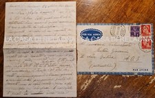 AFRICA ORIENTALE COLONIE Busta + lettera Indirizzata R. NAVE ERITREA - ANNO 1940