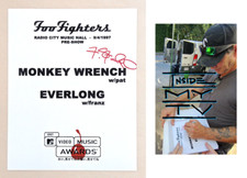 FOO FIGHTERS Franz Stahl FIRMATO 8x10" FOTO Setlist Chitarrista SCREAM Mtv COA