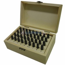 Set di timbri per lettere e numeri 5 mm 36 pezzi francobolli in metallo TE102
