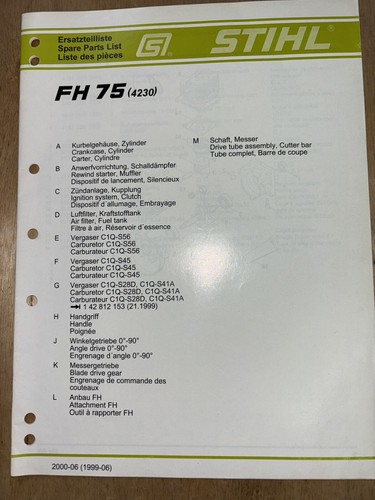 Manuale elenco ricambi