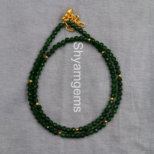 Collana giada verde 3mm - collana,