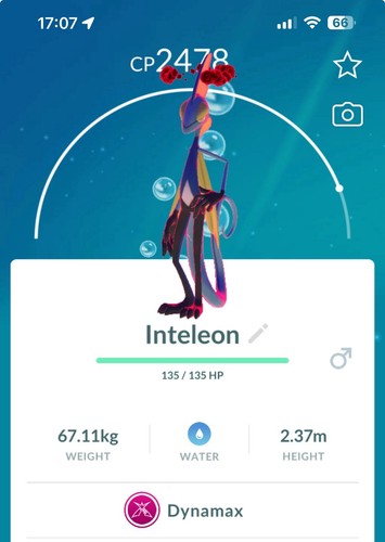 Inteleon dynamax level30 - dynamax,