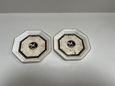 PIATTO PORTAGIOIE OTTAGONALE 5" CORNUCOPIA IN LEGNO DI CUNEO x2 (Nuovo) 