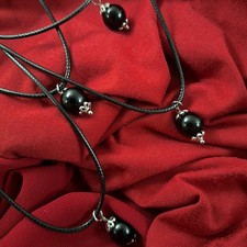 Fatto A Mano Collana Su Coccu Sardo Kokku Malocchio Onice  Portafortuna Ciondolo