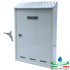 CASSETTA POSTALE A PARETE DA ESTERNO IN ACCIAIO BUCA LETTERE PER POSTA + CHIAVE