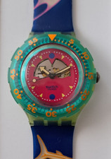 Swatch Scuba SDN101 Happy Fish - NUOVO - 1991 - versione USA - rara carta garanzia