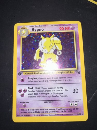 Pokemon card hypno 1st - pokemon,