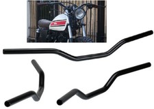 MANUBRIO MOTO 22mm UNIVERSALE CAFE RACER SCRAMBLER CUSTOM MODELLO TRACKER NERO 