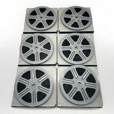 Super 8 bobine nastro 18 cm 6x + scatole archivio vecchie registrazioni nastro bobine