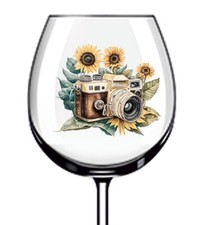 12x Fotocamera Girasoli Bicchiere Vetro Vino Auto Colore Vinile Adesivo Decalcomanie z872