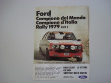 advertising Pubblicità 1980 FORD ESCORT RALLY GR 1 e ANGELO PRESOTTO/SGHEDONI