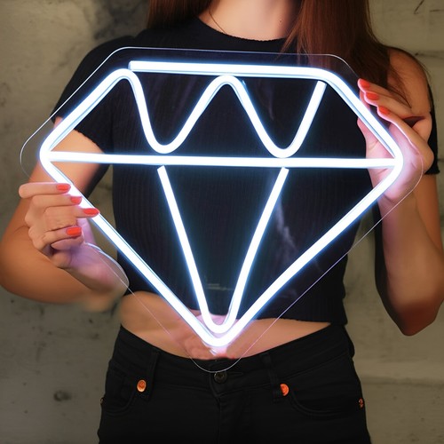 Targa neon led diamantata luce - neon,