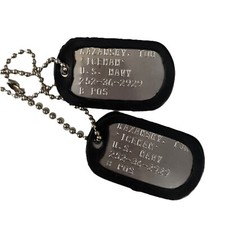 Dogtag piastrine militari - militari, inox