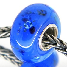 PERLINA VETRO DI MURANO AUTENTICA ARGENTO STERLING 925 QUERCIA CIONDOLO EUROPEO PERLINE 3225