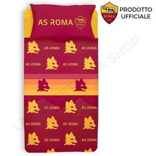 Completo letto singolo 1 piazza standard As Roma in cotone prodotto ufficiale