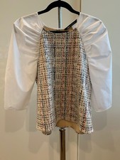 ZARA blusa donna top bianco