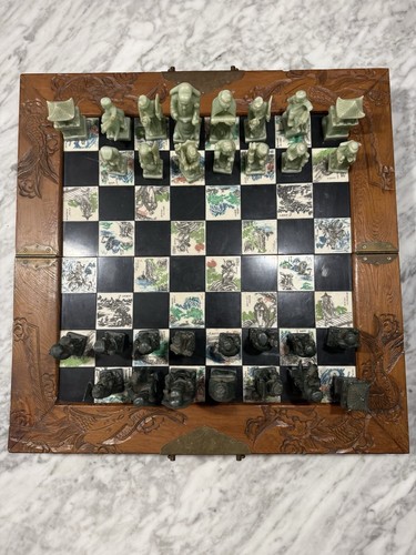 Scacchiera legno vintage - scacchiera,