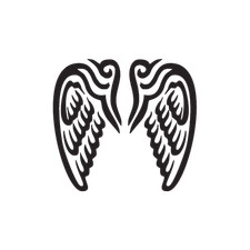 Tribal wings - Adesivo PreSpaziato - Black - 10cm