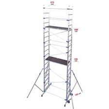 Trabattello in alluminio Pinna Clic Clac Facal ponteggio mobile con ruote H 646